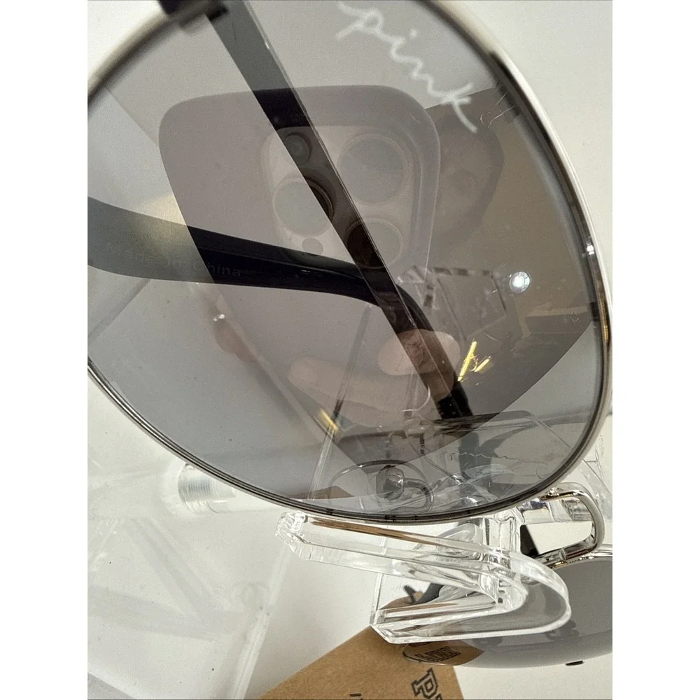 Victoria Secret Authentic PINK Sunglasses Silver Metal Aviator Sunglasses NWT